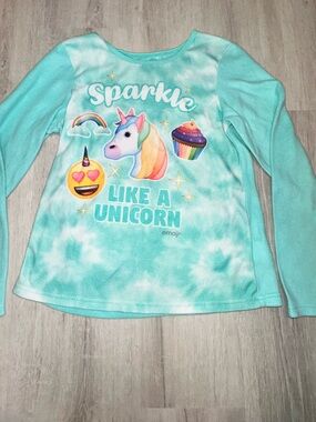 Kids - 3 for $10 - Emoji Brand Teal Blue Girls' Sleep Top Size 10/12